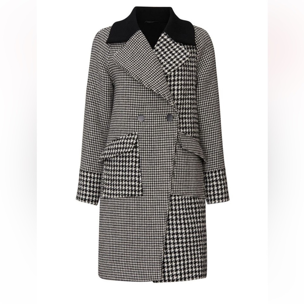 NVLT Black and White Houndstooth Trench Coat #anthropologie